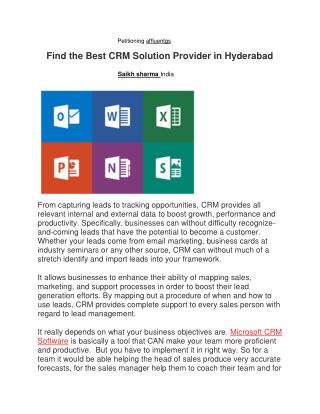 Find the Best CRM Solution Provider in Hyderabad