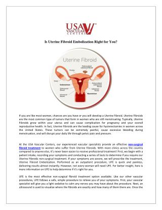 Is Uterine Fibroid Embolization Right for You?