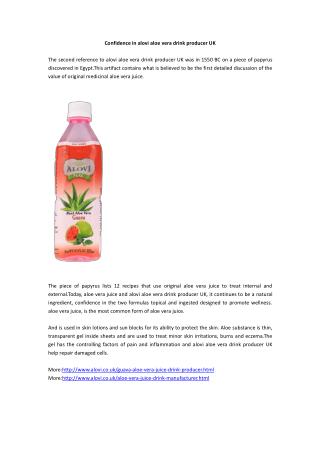 Confidence in alovi aloe vera drink producer UK