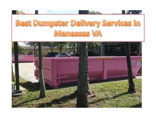 Best Dumpster Delivery Services in Manassas VA