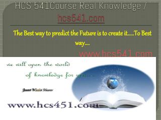 HCS 483Course Real Knowledge / HCS483 dotcom