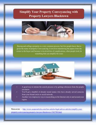 Simplify Your Property Conveyancing with Property Lawyers Blacktown