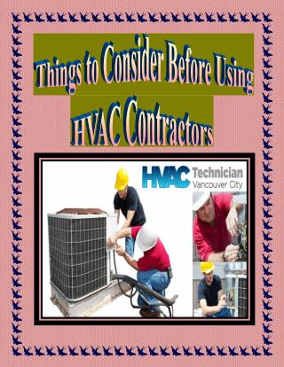 Things to Consider Before Using HVAC Contractors