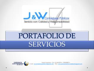 Portafolio de Servicios J&W Contadores Públicos