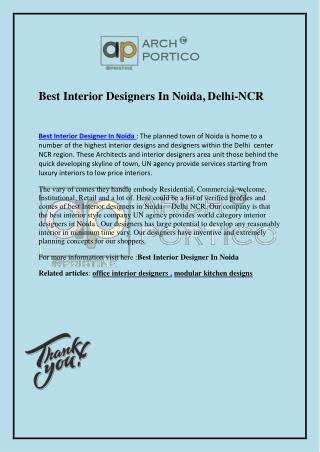 Best Interior Designers In Noida — delhi NCR