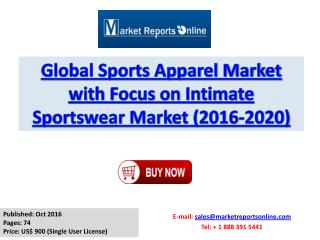 Sports Apparel Industry Trends, Growth Drivers and Forecasts Analysis 2020