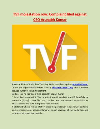 TVF molestation row: Complaint filed against CEO Arunabh Kumar