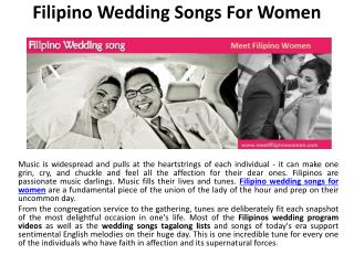 Filipino wedding songs for women