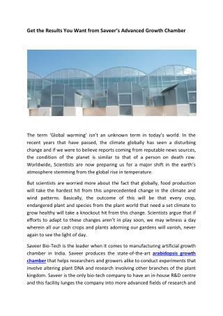 Get the Results You Want from Saveer’s Advanced Growth Chamber