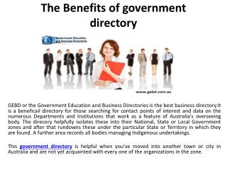 The Benefits of government directory