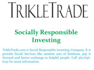 Socially Responsible Investing