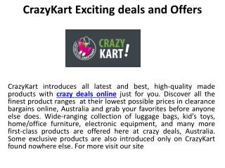Crazykart Exciting deals and Offers