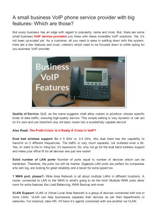 A small business VoIP phone service provider with big features