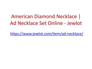 American Diamond Necklace | Ad Necklace Set Online - Jewlot