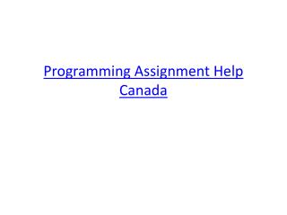 Programming Assignment Help Canada from Experts of MyAssignmenthelp.com