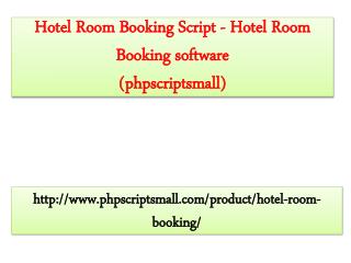 Hotel Room Booking Script - Hotel Room Booking software