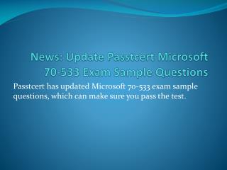 Update Passtcert Microsoft 70-533 Exam Test Questions