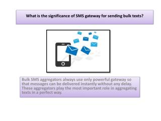 What is the significance of SMS gateway for sending bulk texts?