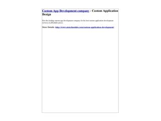 Custom App Development company - Custom Application Design