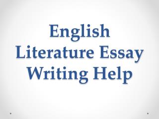 Literature Essay Help