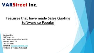 Features that have made Sales Quoting Software so Popular