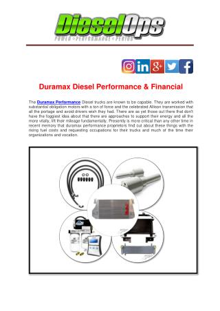 Duramax Diesel Performance & Financial