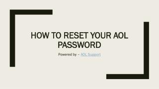How to Reset your AOL password