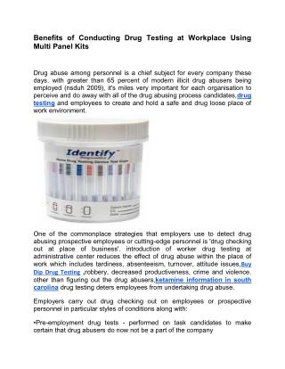 Benefits of Conducting Drug Testing at Workplace Using Multi Panel Kits