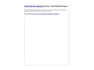 Flash Web Development Services - Best Flash Developer