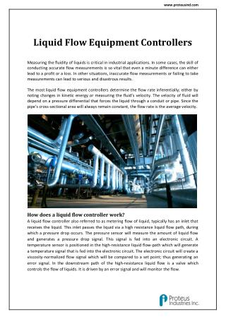 Flow Measurement and Control System: Proteus Industries Inc.