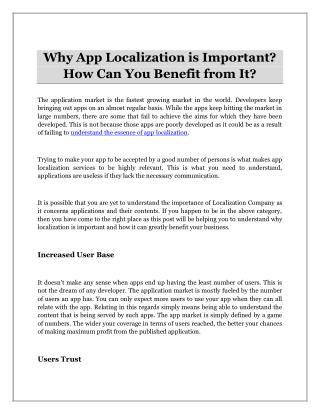 Why App Localization is Important? How Can You Benefit from It?