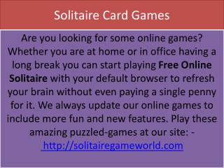 Feel the force of enchanting attempt Solitaire Card Game