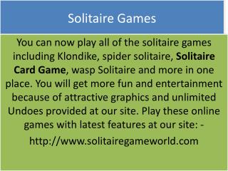 The most effective method to play your most loved Solitaire at Solitairegameworld