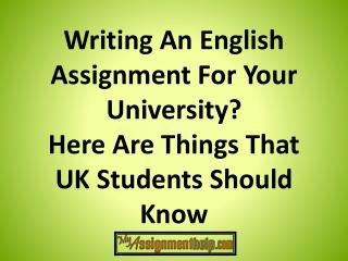 University Assignment Writing Help