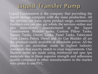 Liquid Transfer Pump