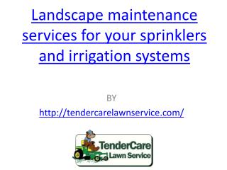 Landscape maintenance services for your sprinklers and irrigation systems