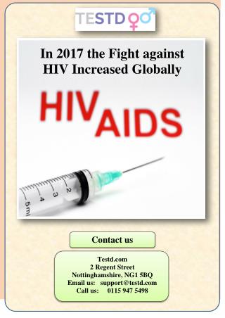 In 2017 the fight against hiv increased globally