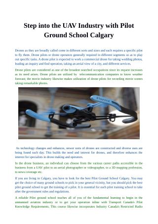 Step into the UAV Industry with Pilot Ground School Calgary-Aerobotika