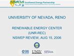 UNIVERSITY OF NEVADA, RENO