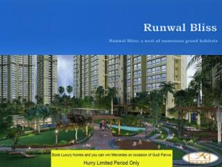 1.5,2,3,4,5 BHK Luxury Flats in Kanjurmarg,Mumbai - Runwal Bliss | ( 91) 9953 5928 48
