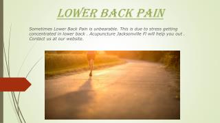 Lower Back Pain - jacksonvilleacupuncture.com