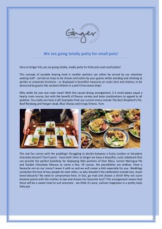 Find The Best Catering Service In Hampshire - Ginger Catering Company