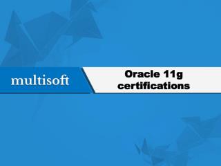 Oracle 11g certifications