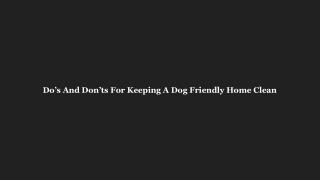 Do’s And Don’ts For Keeping A Dog Friendly Home Clean