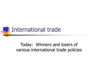 International trade