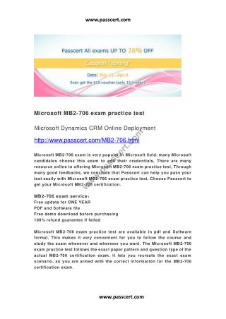 Microsoft MB2-706 exam practice test