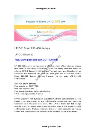 LPIC-2 Exam 201-400 dumps