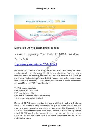 Microsoft 70-743 exam practice test