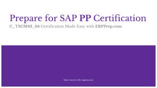 Prepare for SAP PP Certification