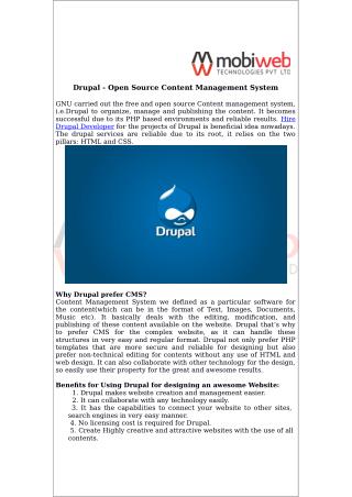 Drupal - Open Source Content Management System